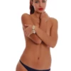 Plain microfiber bikini briefs that lie flat to the skin, invisible under close-fitting clothes.