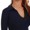 Polished blouse-style cotton bodysuit with thong bottom that holds a clean line from shoulder to hip.