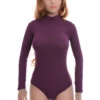 Polo-style cotton-blend bodysuit with brazilian coverage and hook-and-eye closure, soft and breathable.