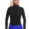 Polo-style cotton bodysuit by Tiara Galiano with mock neck, reads dressed-up or everyday depending on layering.