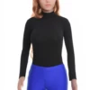 Polo-style cotton bodysuit by Tiara Galiano, a layering piece worn on its own or under a jacket.