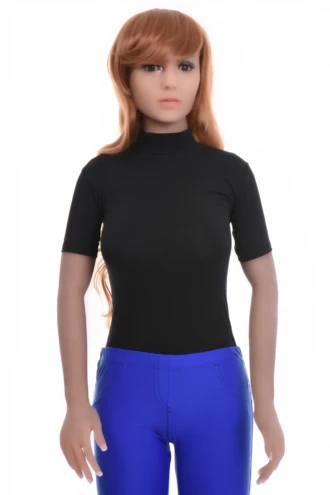 Polo-style cotton bodysuit by Tiara Galiano, worn on its own or under a pinafore or open shirt.