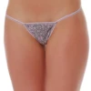 Printed cotton G-string with an abstract grey and pink print, fine string sides and a slim string back.