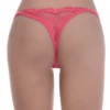 Vivid raspberry lace thong with strappy sides and a floral front, a bold decorative everyday cut.