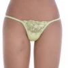 Reseda lace G-string on fine dotted mesh with scalloped edges and a slim string back, low-rise minimal coverage.