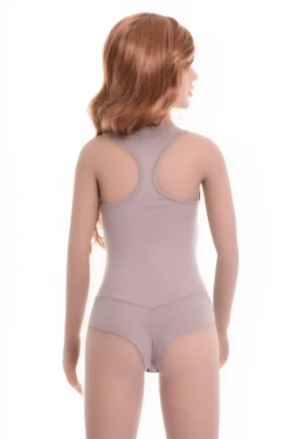 Scoop-neck cotton bodysuit by Tiara Galiano with racerback and wide straps, an easy everyday staple.