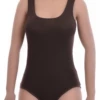 Scoop-neck cotton bodysuit by Tiara Galiano on wide straps, a wardrobe basic under shirts and knitwear.