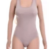 Scoop-neck cotton bodysuit by Tiara Galiano on wide straps, a wardrobe basic under shirts and knitwear.