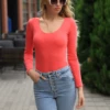 Scoop-neck cotton bodysuit by Tiara Galiano, easy under a cardigan or on its own into autumn.