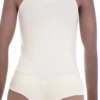 Scoop-neck cotton bodysuit by Tiara Galiano on fine straps, worn under summer dresses or open shirts.