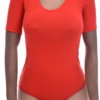 Scoop-neck cotton bodysuit by Tiara Galiano shaped like a fitted T-shirt, an everyday wardrobe staple.
