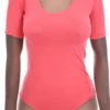 Scoop-neck cotton bodysuit by Tiara Galiano shaped like a fitted T-shirt, an everyday wardrobe staple.