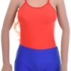Scoop-neck microfiber bodysuit with hook-and-eye fastening and thong cut, smooth and close under clothing.