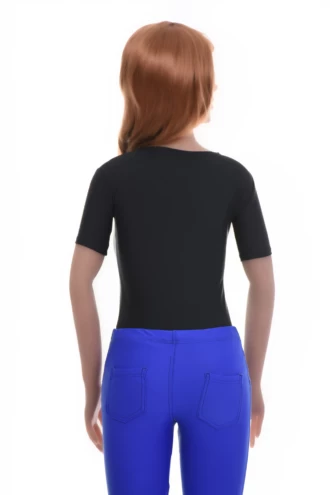 Scoop-neck microfiber bodysuit by Tiara Galiano shaped like a tee, a smooth base layer under shirts and knits.