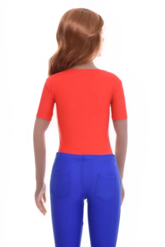 Scoop-neck microfiber bodysuit by Tiara Galiano shaped like a tee, a smooth base layer under shirts and knits.
