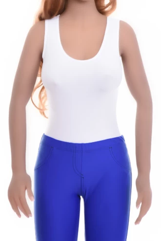Scoop-neck microfiber tank bodysuit with wide straps, smooth and invisible for everyday wear.