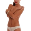 Seam-free microfiber bikini briefs from Tiara Galiano with a high leg and a small side lace detail.