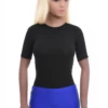 Short-sleeve round-neck cotton bodysuit by Tiara Galiano, an everyday tee that stays tucked all day.