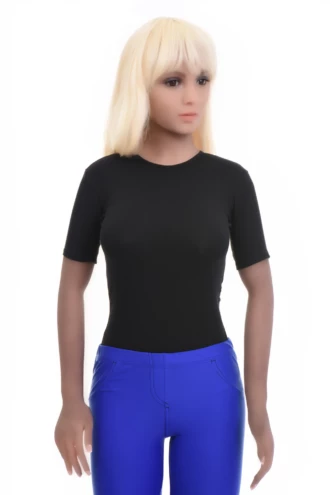 Short-sleeve round-neck cotton bodysuit by Tiara Galiano, an everyday tee that stays tucked all day.