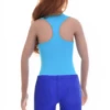 Sleeveless cotton-blend bodysuit with scoop neck and racerback, sporty breathable layer for women.