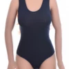 Sleeveless cotton tank bodysuit with bikini coverage and wide straps, soft and breathable for daily wear.