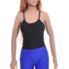 Sleeveless microfiber bodysuit by Tiara Galiano on slim spaghetti straps, a smooth lightweight everyday base.
