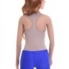 Sleeveless racerback cotton tank bodysuit with scoop neck, smooth under a shirt or worn with jeans.