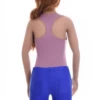 Sleeveless racerback cotton tank bodysuit with scoop neck, smooth under a shirt or worn with jeans.