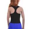 Sleeveless racerback cotton tank bodysuit with scoop neck, smooth under a shirt or worn with jeans.