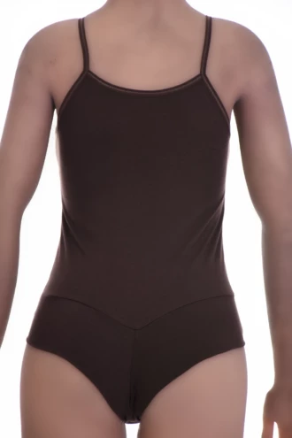 Slim cotton-blend tank bodysuit with brazilian coverage, a pared-back warm-weather base layer.