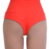 Smooth high-waisted microfiber Brazilian panties with a clean front and delicate lace detail, no-show.