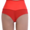 Smooth high-waisted microfiber Brazilian panties with a sheer mesh lower front, no-show under clothes.