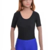 Smooth microfiber bodysuit with brazilian back, fine and invisible under fitted clothing for a clean line.