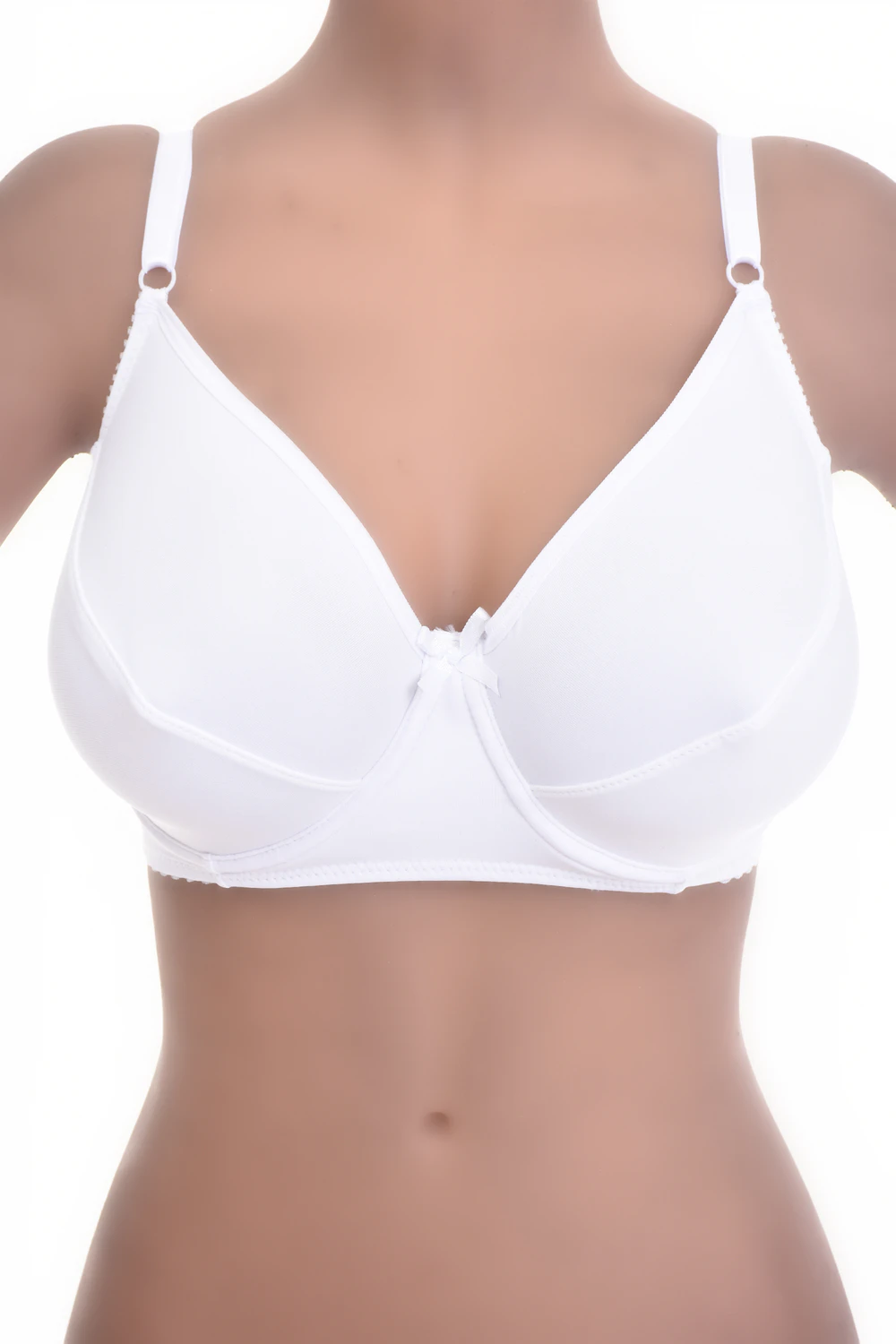 Smooth microfiber bra with soft unpadded cups that keep a natural shape, with a flat steady underband.