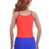 Smooth microfiber tank bodysuit with spaghetti straps and thong back, invisible under jeans or a skirt.