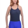 Smooth microfiber tank bodysuit with spaghetti straps and thong back, invisible under jeans or a skirt.