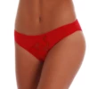 Smooth seam-free microfiber bikini briefs from Tiara Galiano with a high leg and floral lace detail.