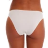 Soft cotton bikini briefs with an opaque cotton seat and a floral lace inset opening one side.