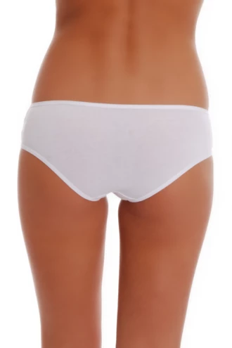 Soft cotton bikini briefs with mid coverage that sit smooth under fitted clothing, with a low rise.
