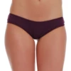 Soft cotton Brazilian panties with a scalloped floral lace front and moderate back coverage.