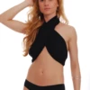 Soft cotton-and-lace Brazilian panties from Tiara Galiano with small hip bows and scalloped edges.