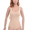 Soft cotton-blend scoop-neck bodysuit with tank silhouette, breathable and easy for daily wear.
