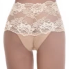Soft high-waisted Brazilian briefs from Tiara Galiano with lace at the front and a smooth raised waist.