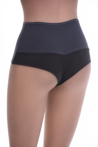 Soft high-waisted cotton Brazilian briefs with a breathable sheer mesh back and moderate everyday coverage.
