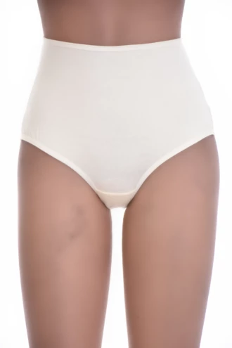 Soft high-waisted cotton-blend Brazilian panties with a light mesh back, staying put under fitted layers.