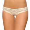 Soft lace front and breathable mesh shape these low-rise Brazilian panties with open sides.