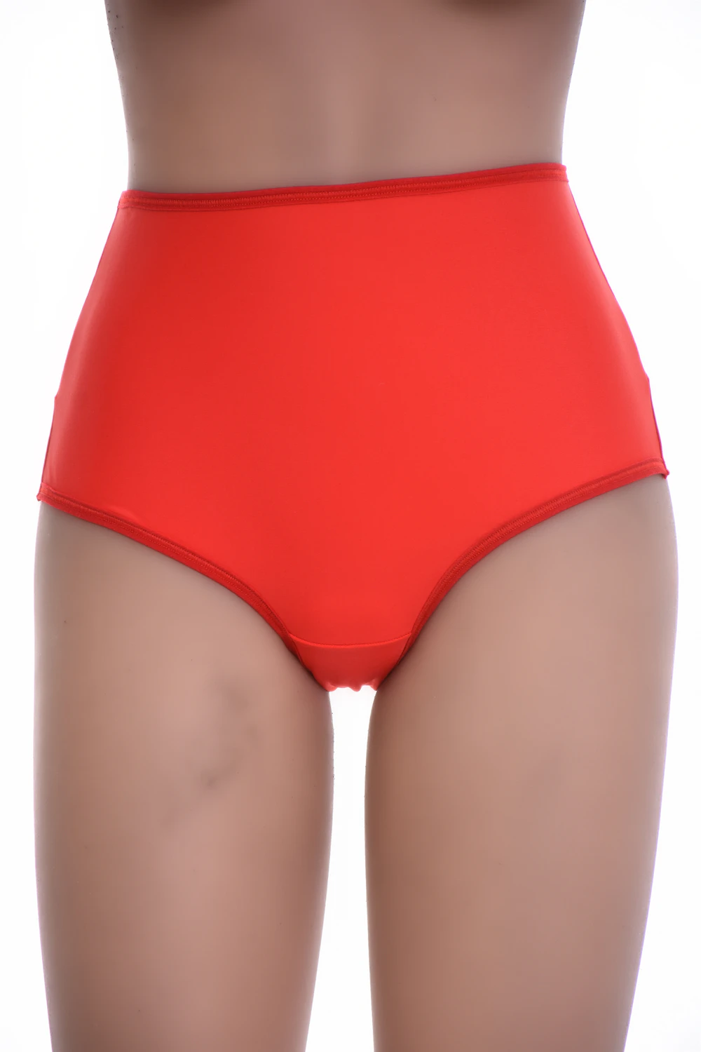 Soft microfiber high-waisted Brazilian briefs for women with a sheer mesh front, smooth under clothing.