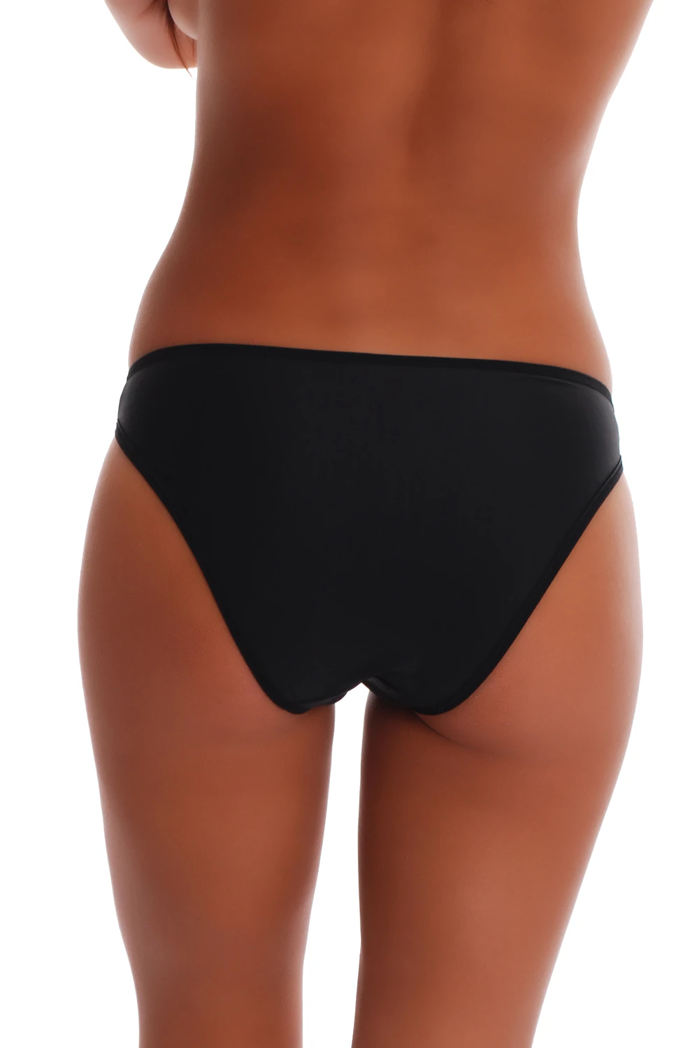 Soft seam-free microfiber bikini briefs from Tiara Galiano with a high leg and low rise.
