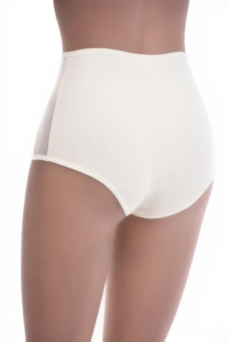 Soft smoothing high-rise cotton briefs from Tiara Galiano with a wide flat waistband under dresses.
