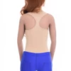 Sporty racerback cotton bodysuit with scoop neckline, easy to layer for daily wear.